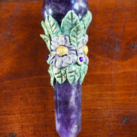 Amethyst crystal magic wand, Third eye chakra healing wand, spiritual tools, magical gifts, magic.