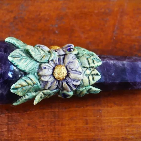 Amethyst crystal magic wand, Third eye chakra healing wand, spiritual tools, magical gifts, magic.