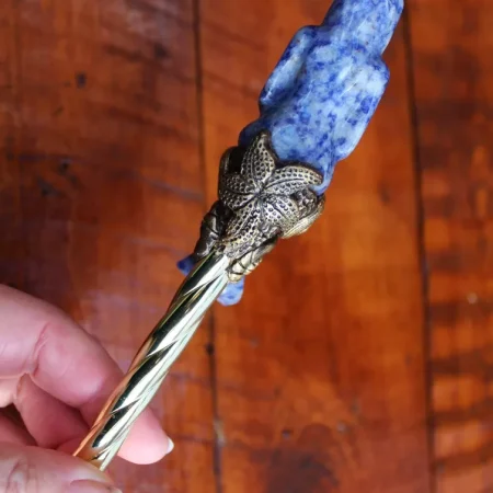 Mermaid gemstone magic wand, Sodalite and Lapis Lazuli gemstone wand, Mermaid magic gifts.
