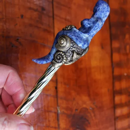 Mermaid gemstone magic wand, Sodalite and Lapis Lazuli gemstone wand, Mermaid magic gifts.