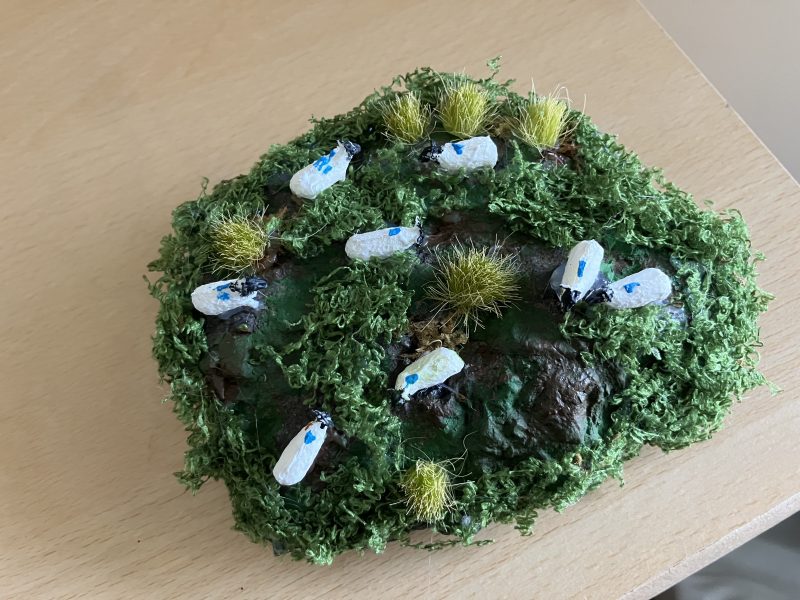 "The Grazing Sheep" on Wooden Stand Ornament