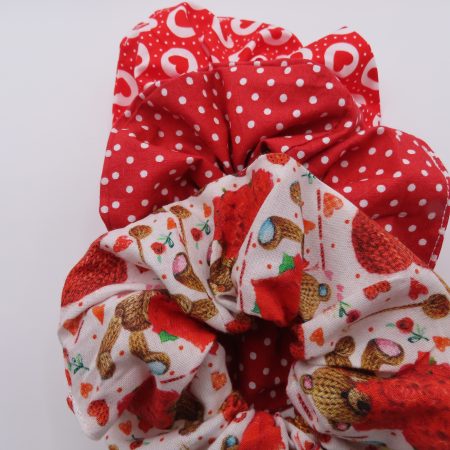 Handmade Hair Scrunchie, Valentine's Theme, (Set of Three) - Image 6