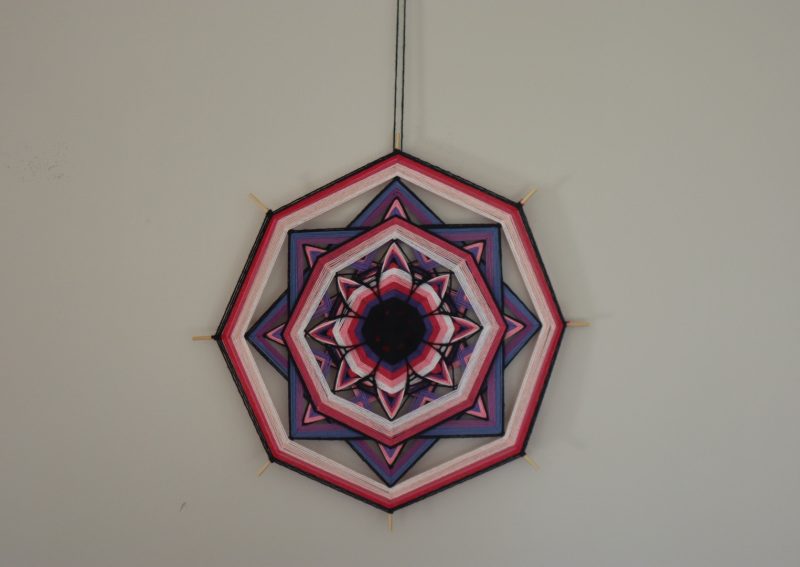 Ojos de Dios 'Midnight Petals'/ Handcrafted mandala / Birthday gift/ Spiritual present/ Wall art