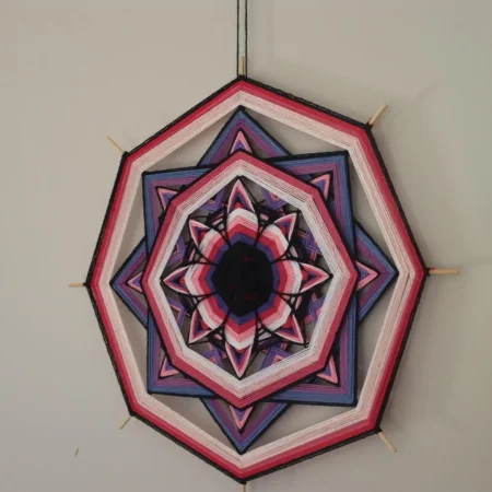 Ojos de Dios 'Midnight Petals'/ Handcrafted mandala / Birthday gift/ Spiritual present/ Wall art