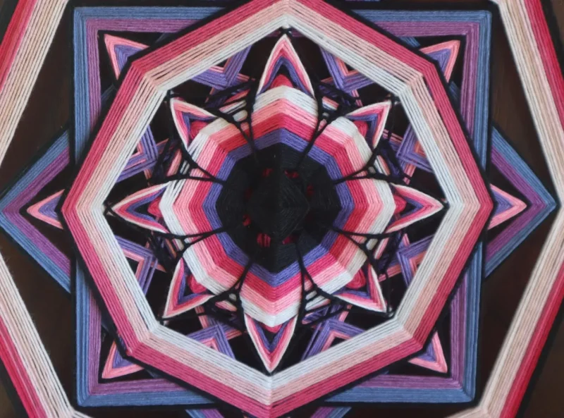 Ojos de Dios 'Midnight Petals'/ Handcrafted mandala / Birthday gift/ Spiritual present/ Wall art