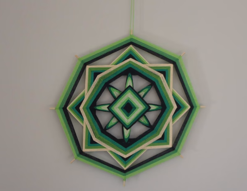 Ojos de Dios 'Whisper of the Forest'/ Handcrafted Mandala/ Birthday gift/ Spiritual present