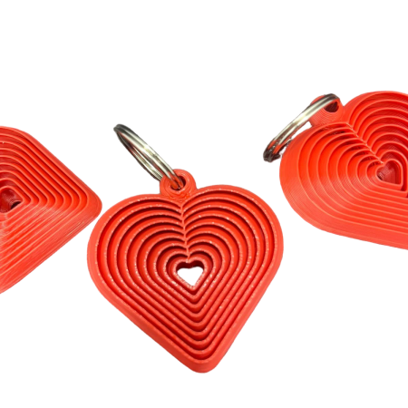 Layered Heart Keyring