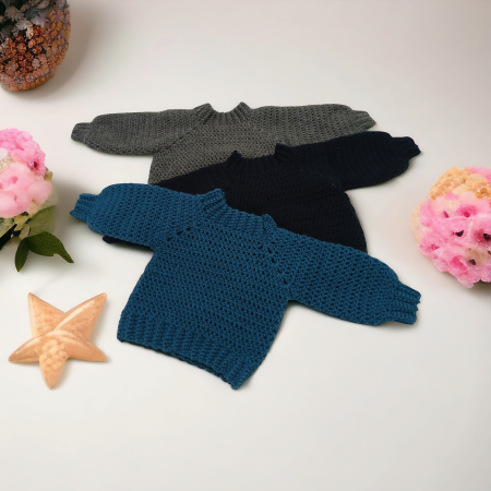 Crochet baby jumper size 0-3 months