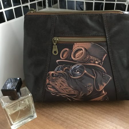 Steampunk Staffy Dog Vegan Leather Washbag Men’s Holiday Travel Bag
