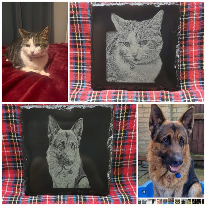 Personalised Slate Coasters, Square 100mm, Keepsakes, Gift