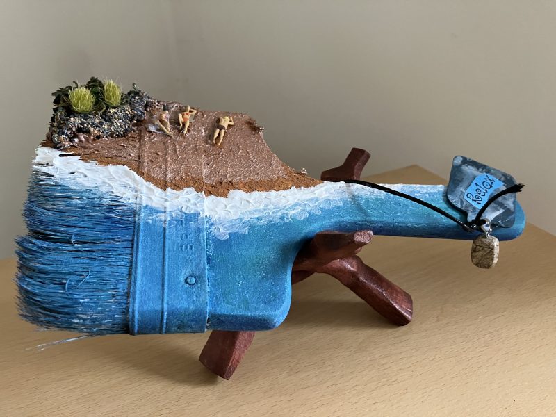 Up-cycled Repurposed Paintbrush & Stand