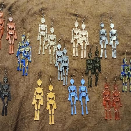 SkeleFun Earrings | crystal gemstone effect | resin | skeleton