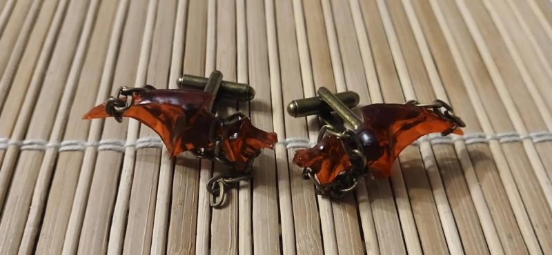 Chiroptera Cufflinks - "Bound in Blood" | handmade jewellery | accessories | bat | chains | resin