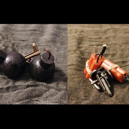 KaBoom Cufflinks - cartoon/comic "explosives" cuff links | dynamite | comedy bomb | novelty