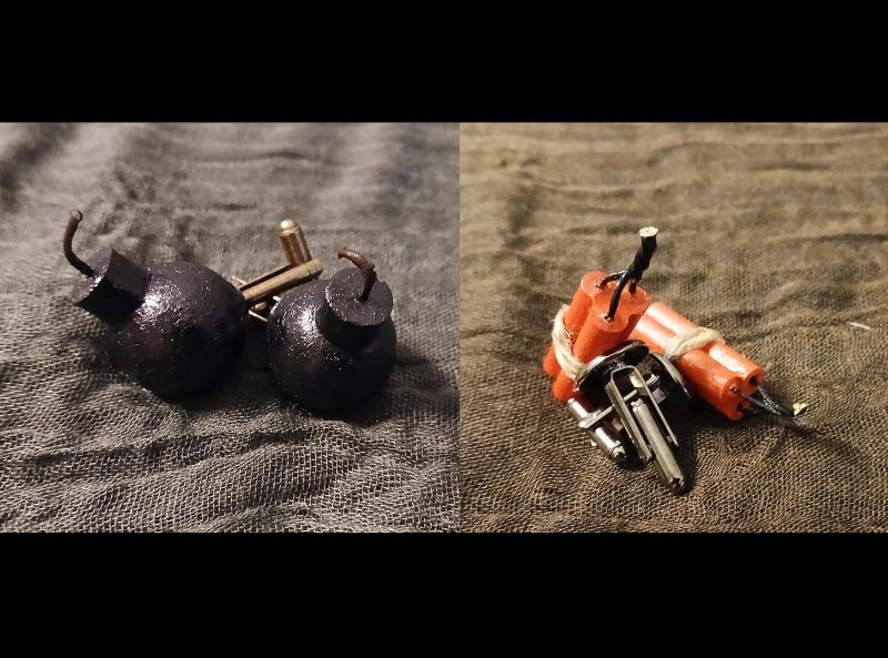 KaBoom Cufflinks - cartoon/comic "explosives" cuff links | dynamite | comedy bomb | novelty