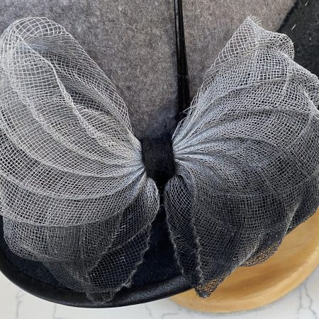 Beautiful hand made wool felt cloche style hat with black to grey ombre