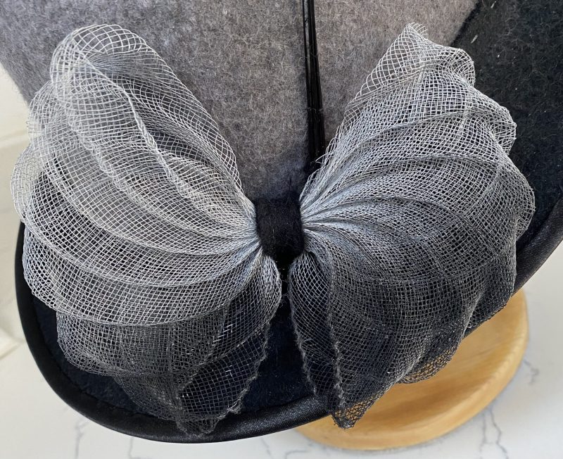 Beautiful hand made wool felt cloche style hat with black to grey ombre