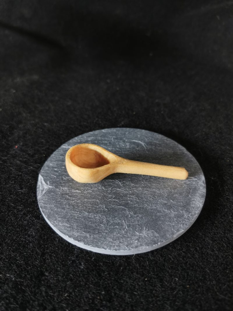 Hand Carved Wooden Salt, Pepper, Herb Spoon