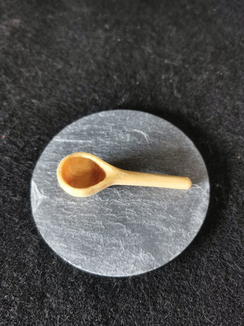 Hand Carved Wooden Salt, Pepper, Herb Spoon