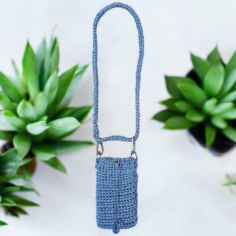 Crochet Pattern Mobile phone crossbody bag drawstring closure. Easy crochet Pattern.l Crochet Phone