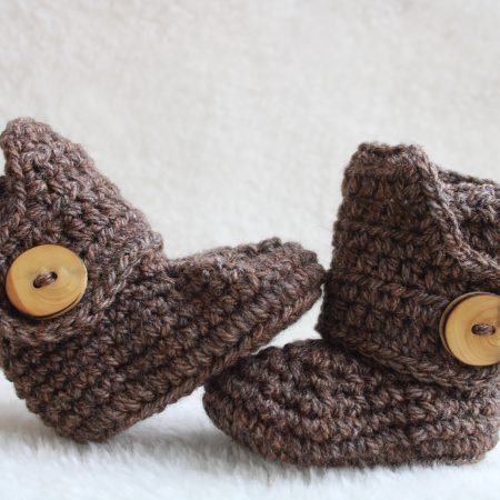 Baby Boots | Brown Tweed Booties for Baby | Sizes 0-3 Months and 3-6 Months | Unisex New Baby Gift