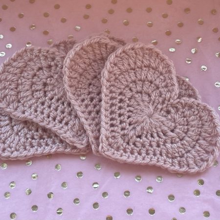 Heart Coasters in Pink (set of 4)