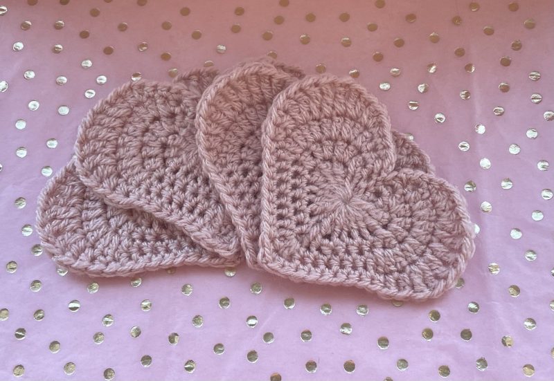 Heart Coasters in Pink (set of 4)