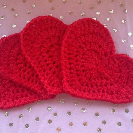 Heart Coasters in Red (set of 4)