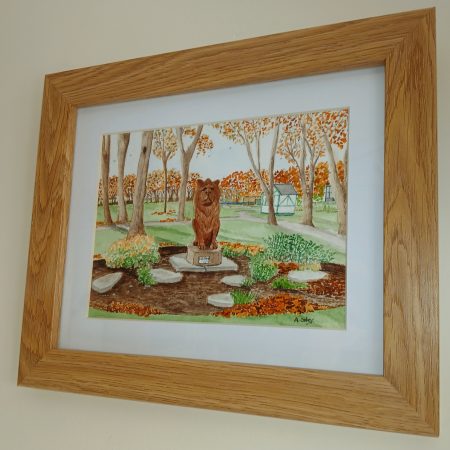 Autumn in Glen Gardens, Filey framed original watercolour