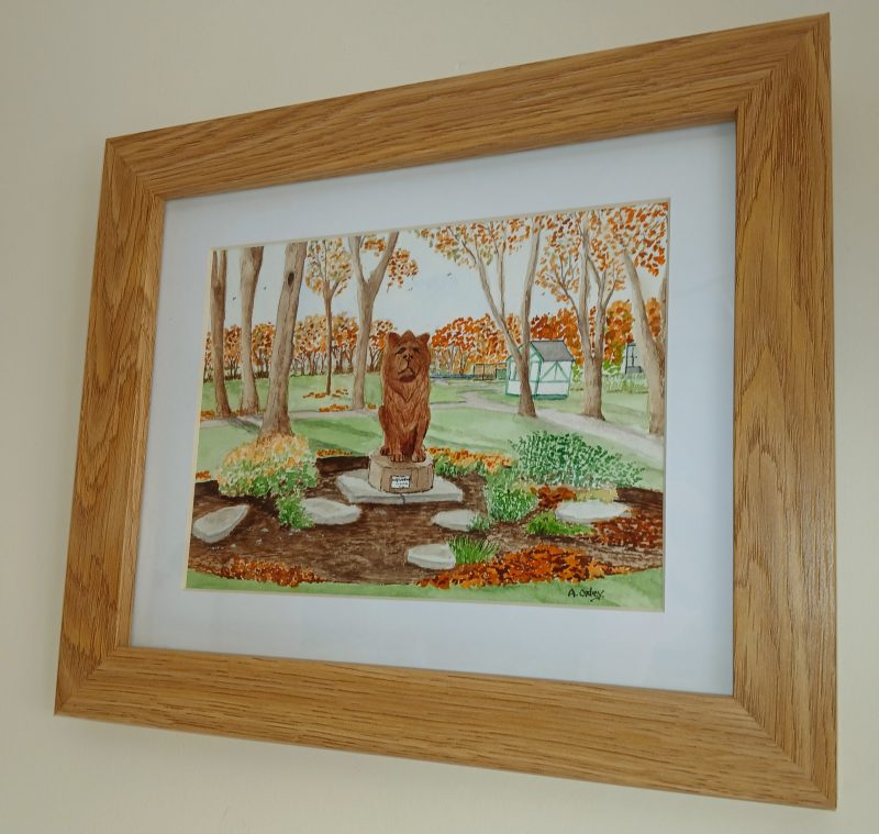 Autumn in Glen Gardens, Filey framed original watercolour