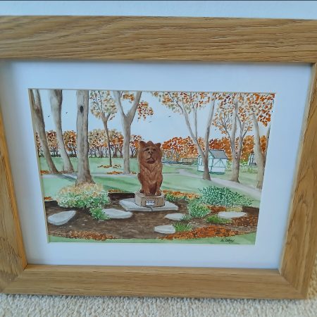 Autumn in Glen Gardens, Filey framed original watercolour