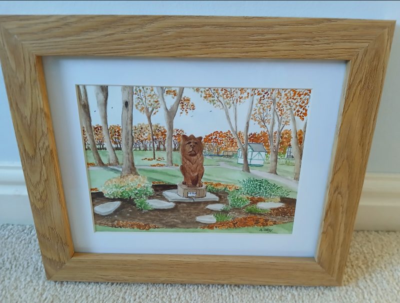 Autumn in Glen Gardens, Filey framed original watercolour