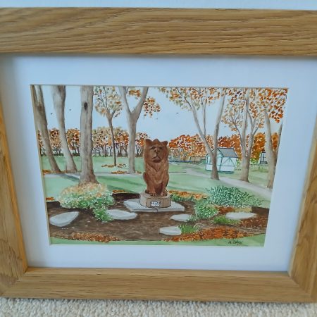 Autumn in Glen Gardens, Filey framed original watercolour