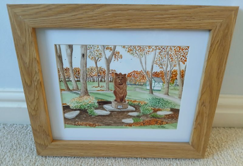 Autumn in Glen Gardens, Filey framed original watercolour