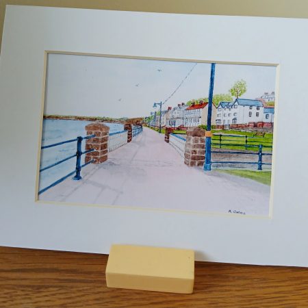 Seafront of Filey . Print of an original landscape watercolour Filey print