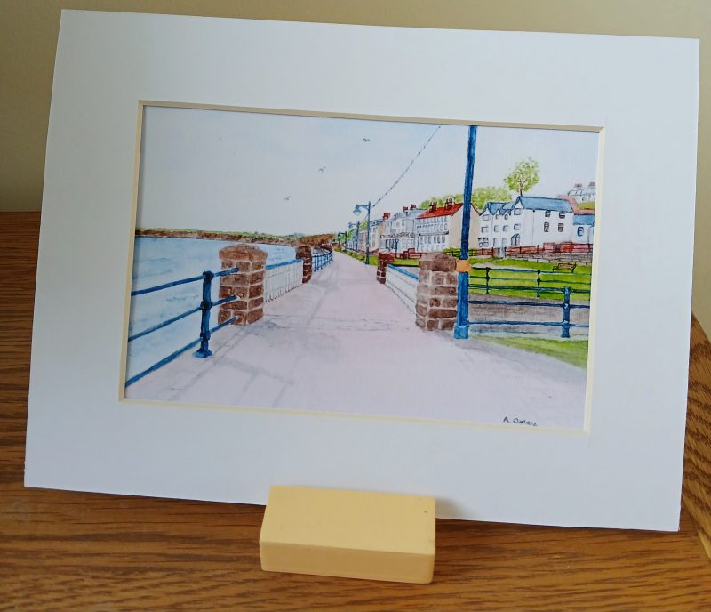 Seafront of Filey . Print of an original landscape watercolour Filey print