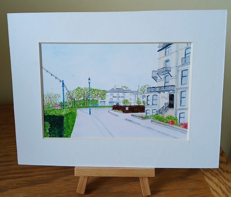 White Lodge, The Crescent, Filey . Print of an original landscape watercolour Filey print