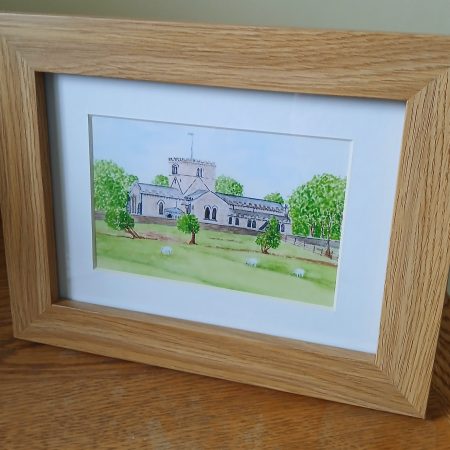 St Owald's Church, Filey . Print of an original landscape watercolour Filey print