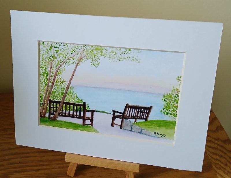 Relaxing View from Glen Gardens, Filey . Print of an original landscape watercolour Filey print