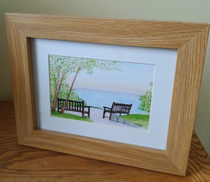 Relaxing View from Glen Gardens, Filey . Print of an original landscape watercolour Filey print