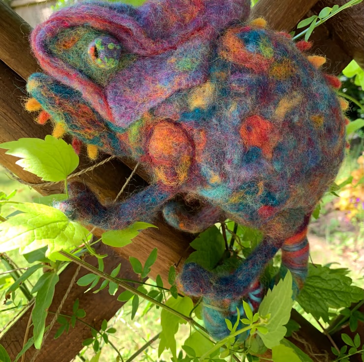 Needle Felted Chameleon