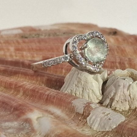 Seaglass heart ring