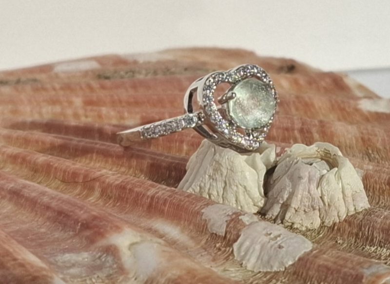 Seaglass heart ring