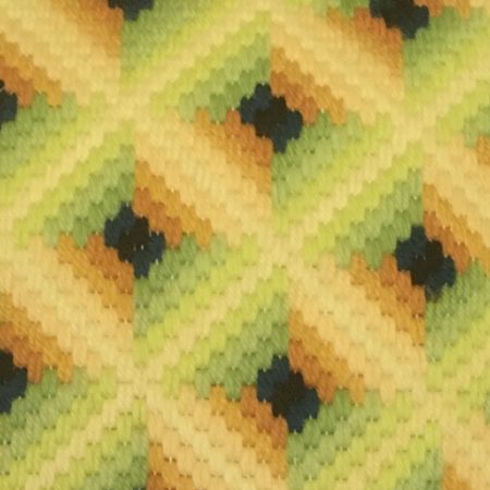 Contemporary Bargello Needlepoint cushion in fresh, crisp colours