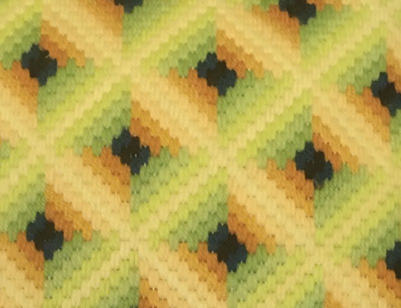 Contemporary Bargello Needlepoint cushion in fresh, crisp colours