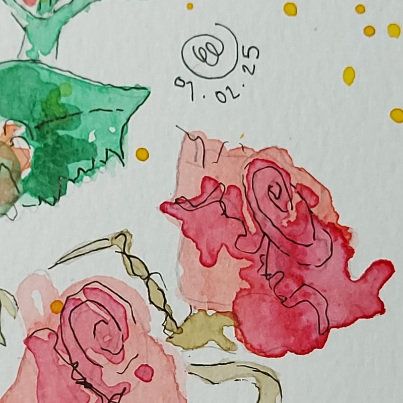Floral bunch, mountable painting, 7x8 in