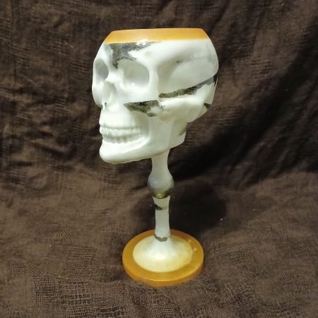Grim Chalice - Marble | stone effect | skull-shaped resin cup