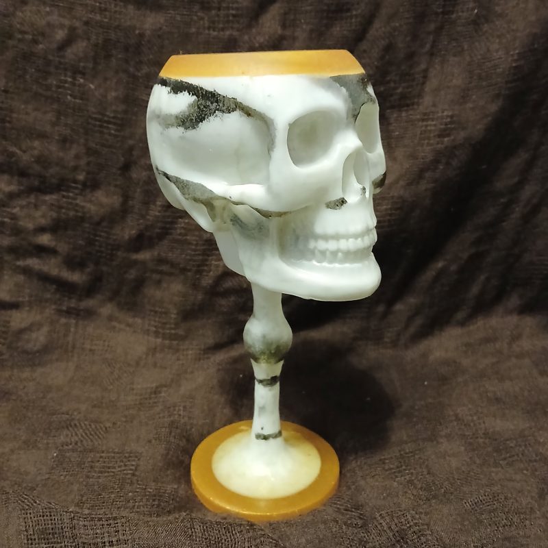 Grim Chalice - Marble | stone effect | skull-shaped resin cup