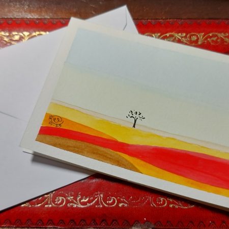 Adelaide Plains sunset, blank greeting card and envelope