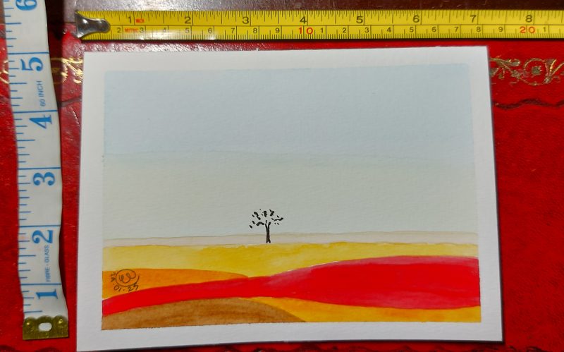 Adelaide Plains sunset, blank greeting card and envelope